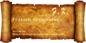 Fritsch Krisztofer névjegykártya